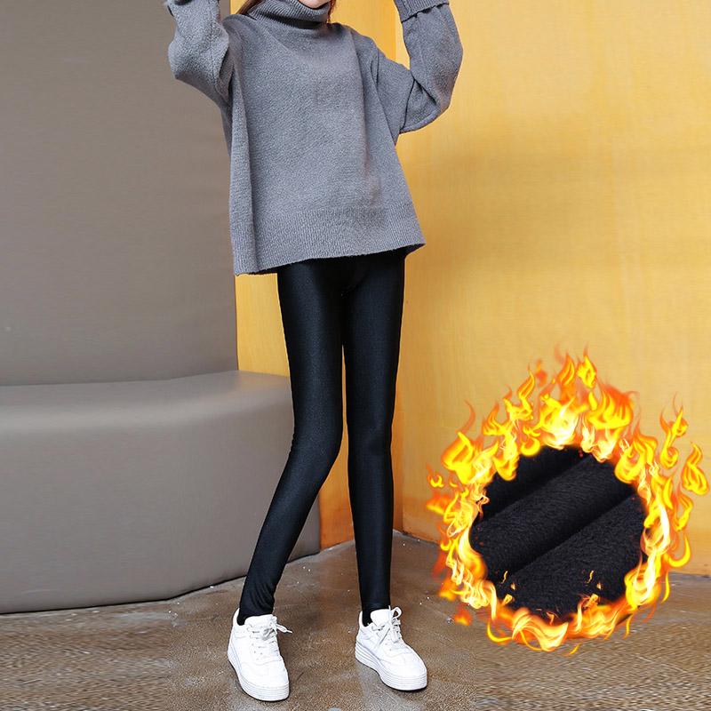 Plus Size 6XL Fashion Leggings Women Warm Winter Bright Velvet Knitted Thick Legging Super Elastic Pants