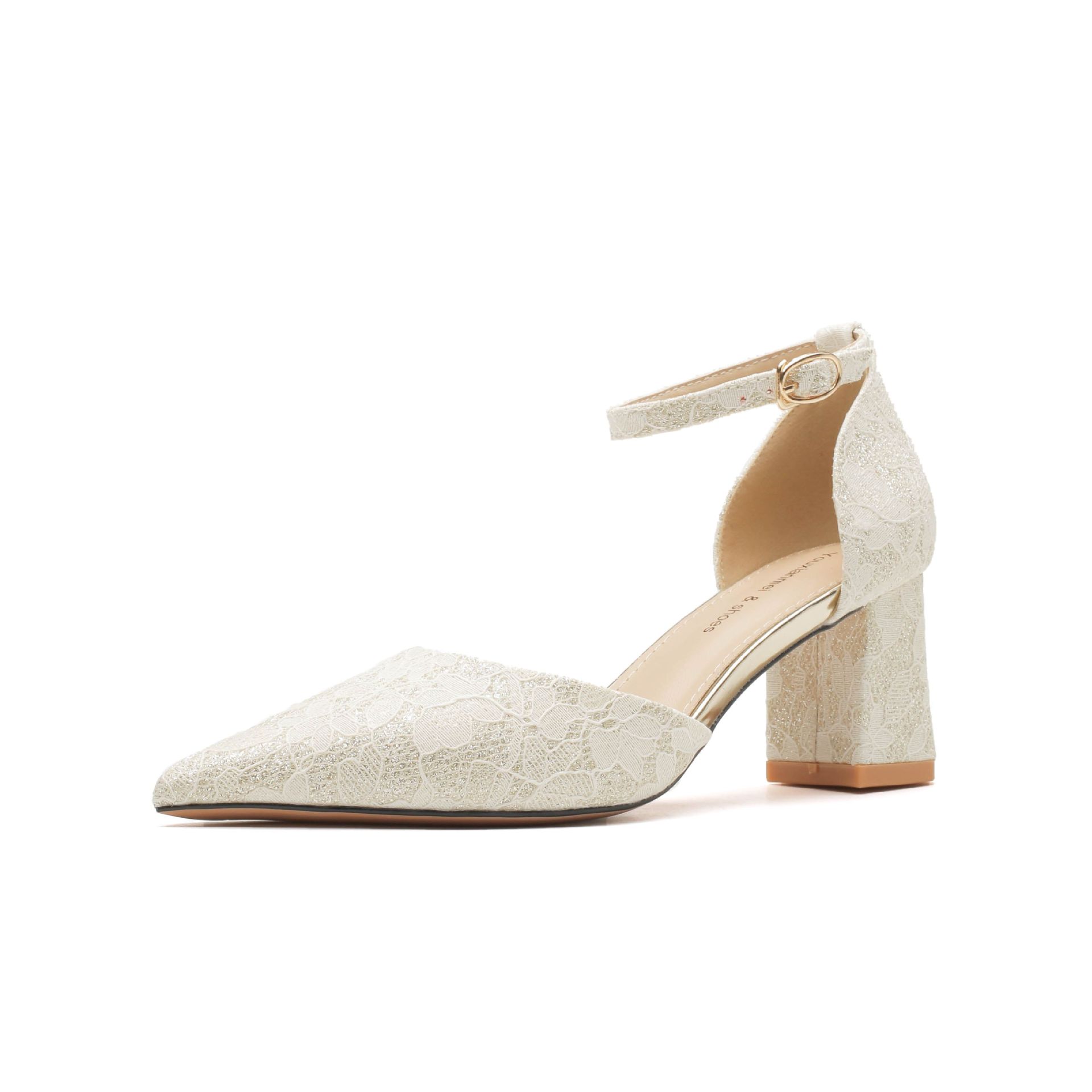 

Толстый каблук с атласными свадебными туфлями свадебное банкетное платье полые высокие каблуки элегантный темперамент 40