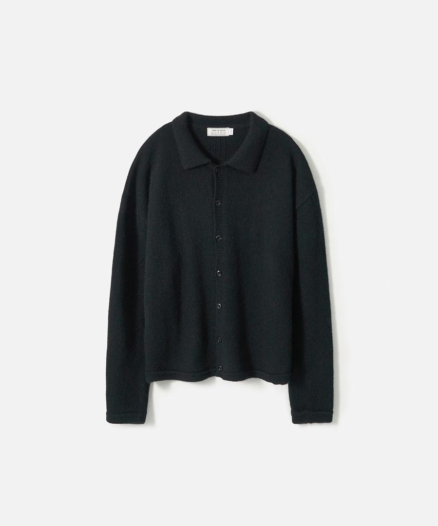 Trip Le Sens [100% Wool] Pure Light Collar Cardigan_Black