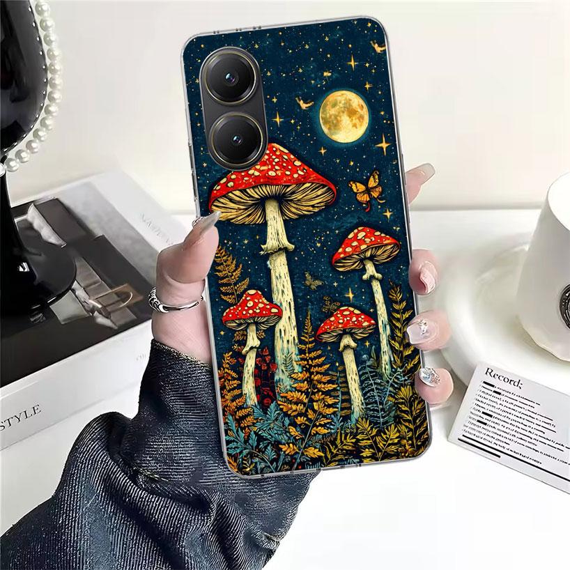 Colorful Mushroom Soft Phone Case For Xiaomi Redmi 15C 15 13C 13 Poco X5 X6 X7 F7 Ultra M7 12C 12 10 10C 9C 9A 9T 9 Fundas Poco