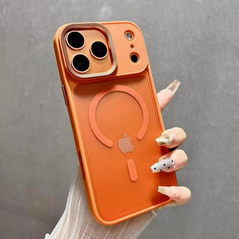 Applicable To IPhone17 Skin sensitive Magnetic Suction Mobile Phone Case Metal Pattern Lens Apple 16 ProMax Anti Fall 15 Protective Case