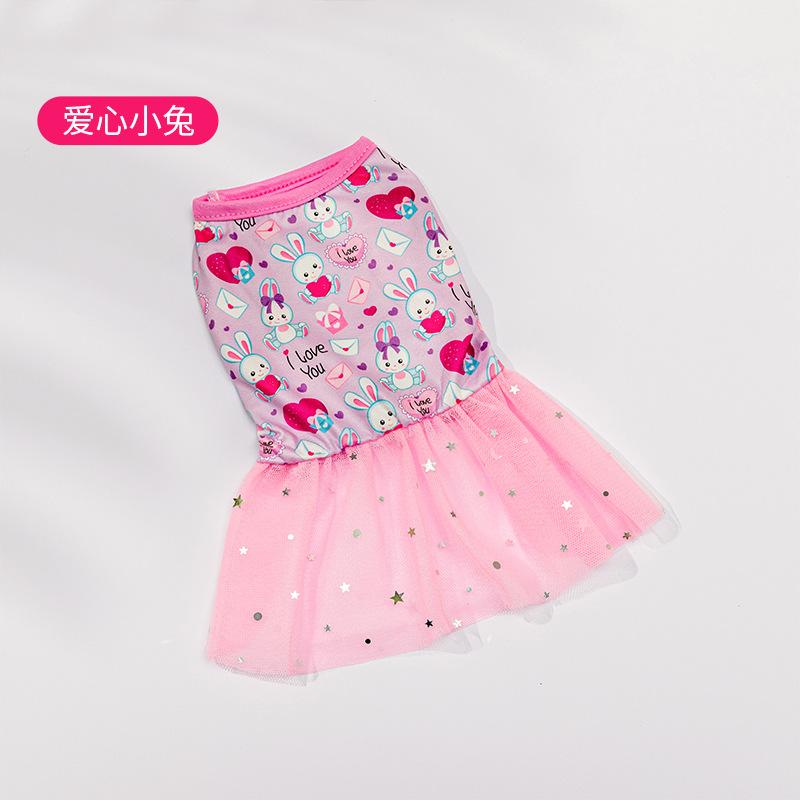 Source Factory Summer Pet Puppy Cute Princess Dress New New Dog Cartoon Skirt Pet Clothing