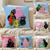 Cartoon Cute B-Barbapapas Cushion Cover Silky Short Plush Double-Sided Printed Pillow Case for Sofa All Seasons Home Decor Gift