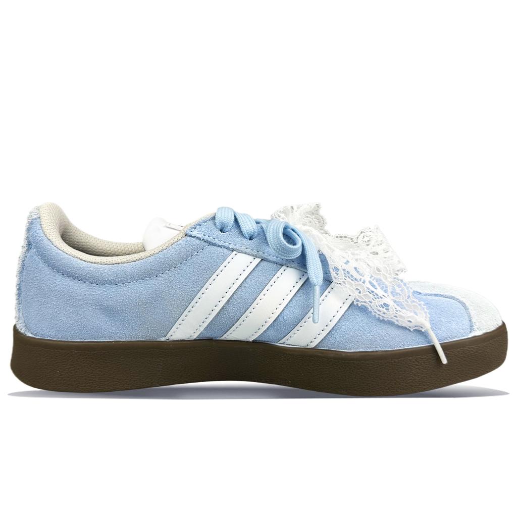 Adidas VL COURT 2.0 Slip Resistant Cushioning Abrasion Resistant Low top Skateboard Shoes Unisex Sky Blue HQ1802(Team401-BOX)
