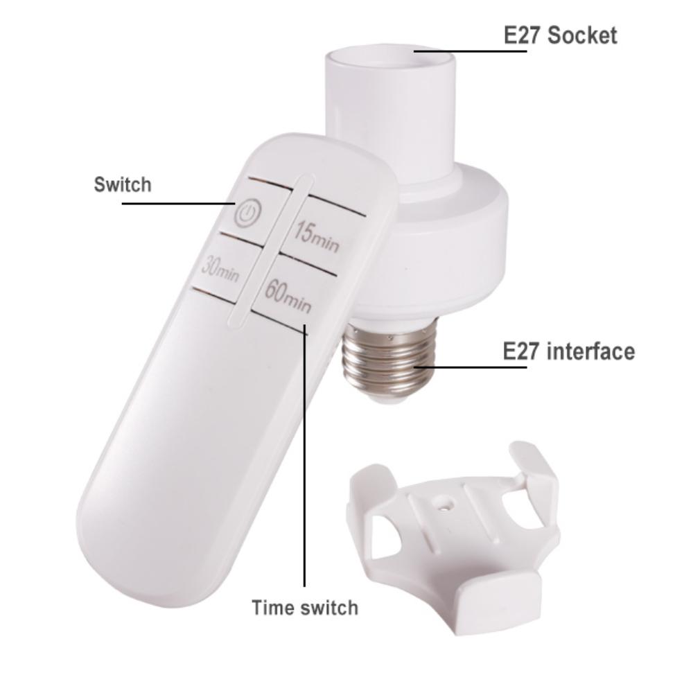 Lamp E27 Holder Smart Timer Switch Wireless Remote Control E26 110V 220V Power Switch Light Bulb Base Socket Intelligent