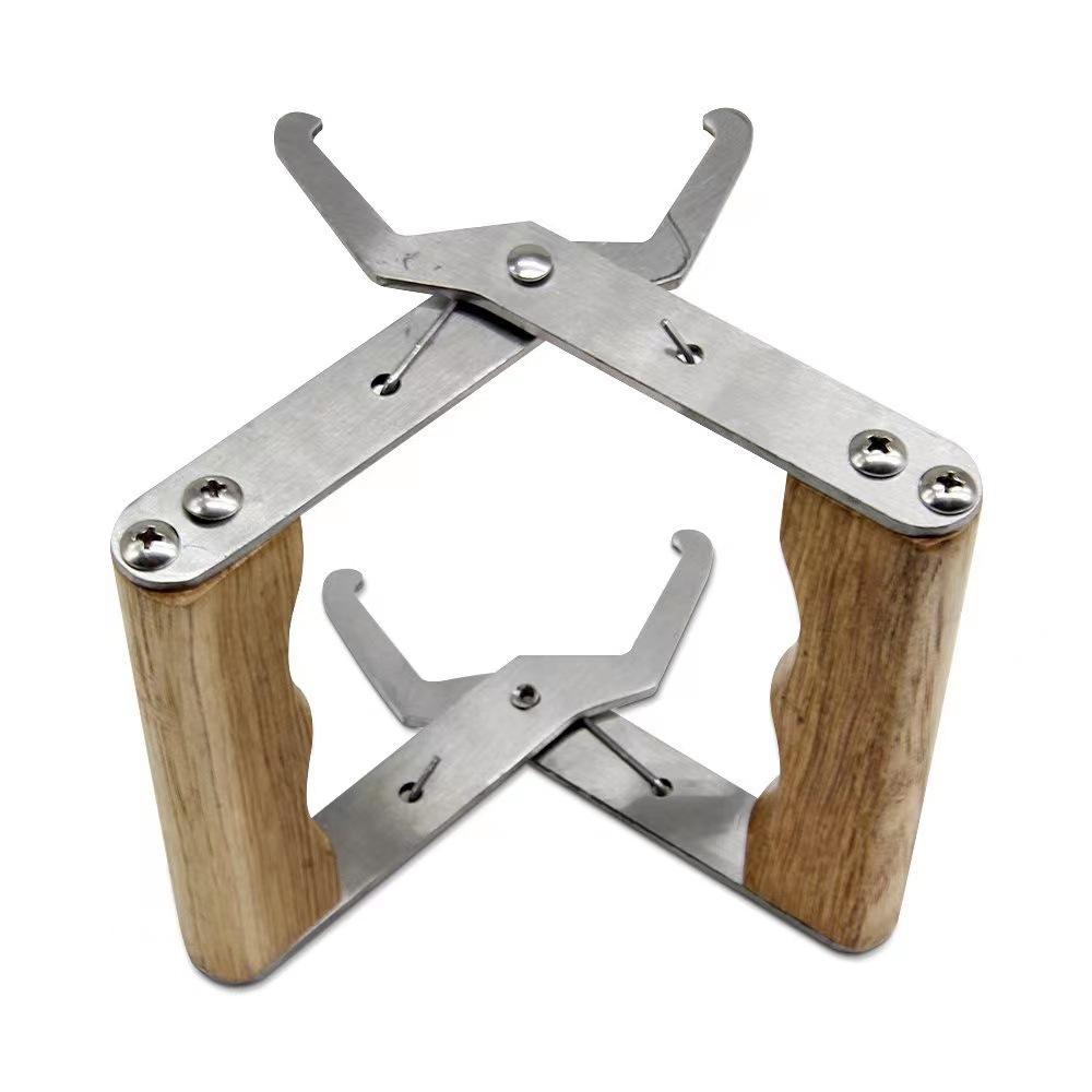 Bee Gear Hive Frame Clamp Stainless Steel Honeycomb Clip Wooden Handle Beekeeping Supplies Nest Box Jig Beehive Accessories 1Pc