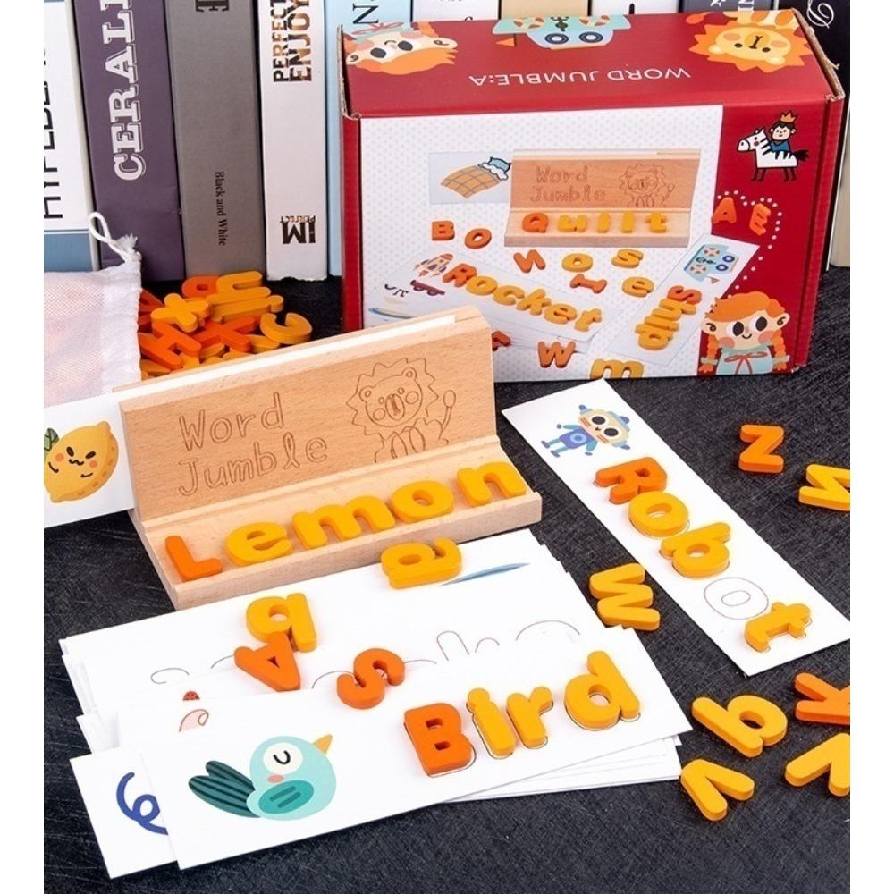Divertente gioco di battaglia di spelling in legno PK 26 lettere inglesi abbinamento cognitivo blocchi da costruzione puzzle giocattolo