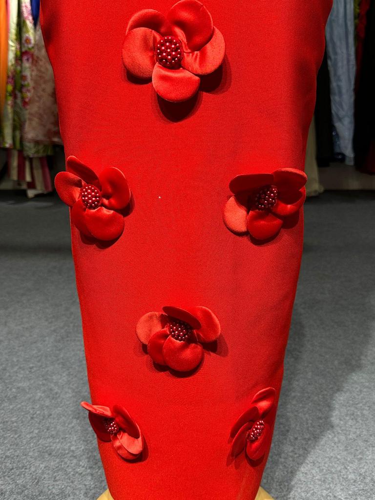 Elegant European and American Evening Gown: Sequined Floral High-End Sleeveless Long Bandage Dress