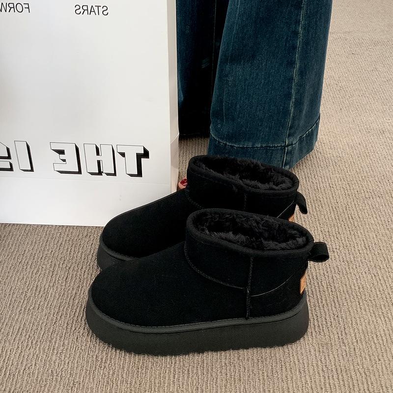 Large Size Velvet Thickened Outer Wear Cotton Shoes Platform Snow Boots Women Winter Short Snow Cotton Women