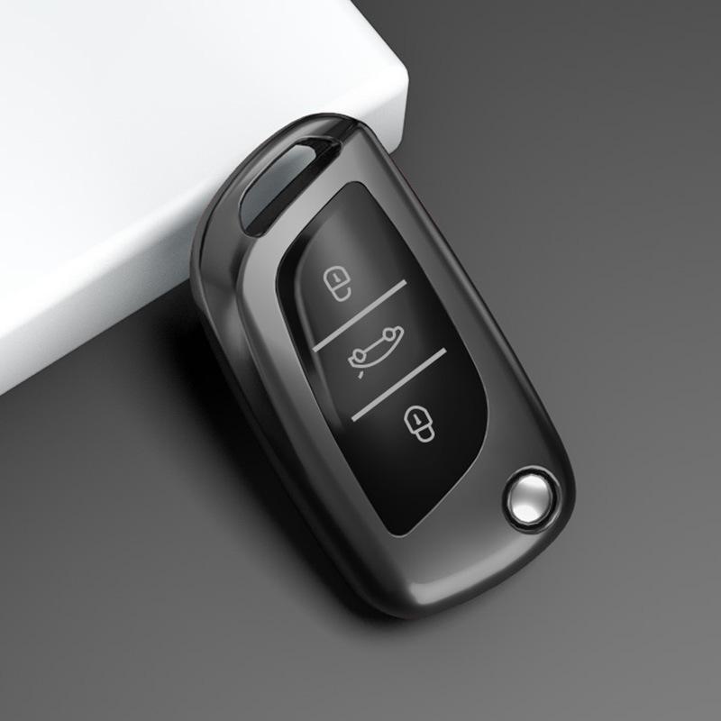 

For Citroen C2 C3 C4 C5 C6 C8 Ds4 For Peugeot 107 207 306 307 407 308 607 Remote Flip Car Key Case Cover Fob Holder Bag Keychain
