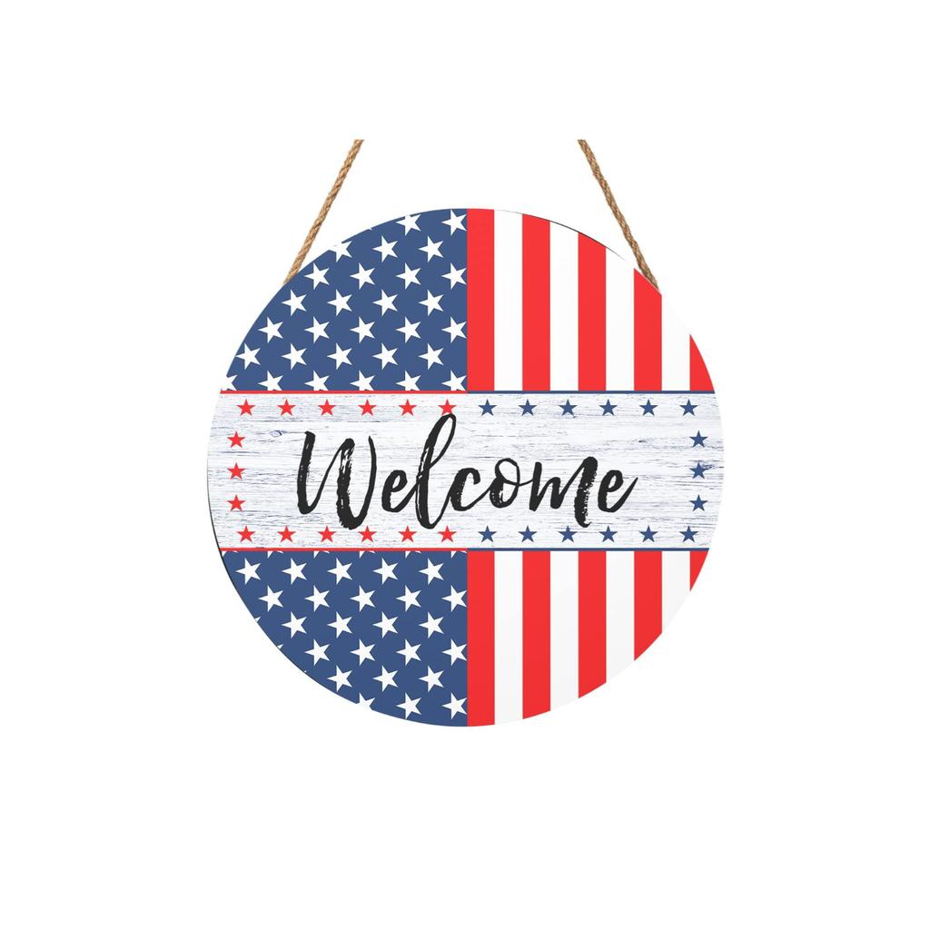 Independence Day Wooden Door Pendant Arrangement Home Decoration Party Props Flag Hanging