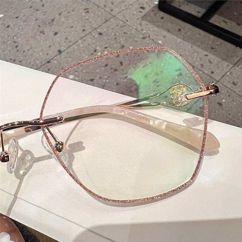 Women Vintage Rhinestone Simple Eye Protection Reading Glasses Anti-Blue Light Ultra Light Glasses