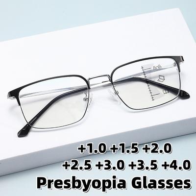 2026 New Anti-Blue Light Multifocal Presbyopia Glasses Unisex Semi-Rimless Fashionable High-Definition Reading Eyewear
