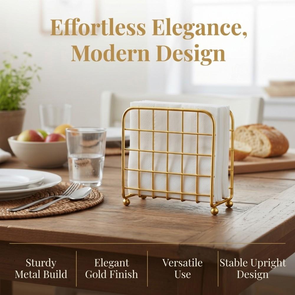 Metal Napkin Holder Modern Napkin Storage Container Picnic Tissue Dispenser  Table Countertop