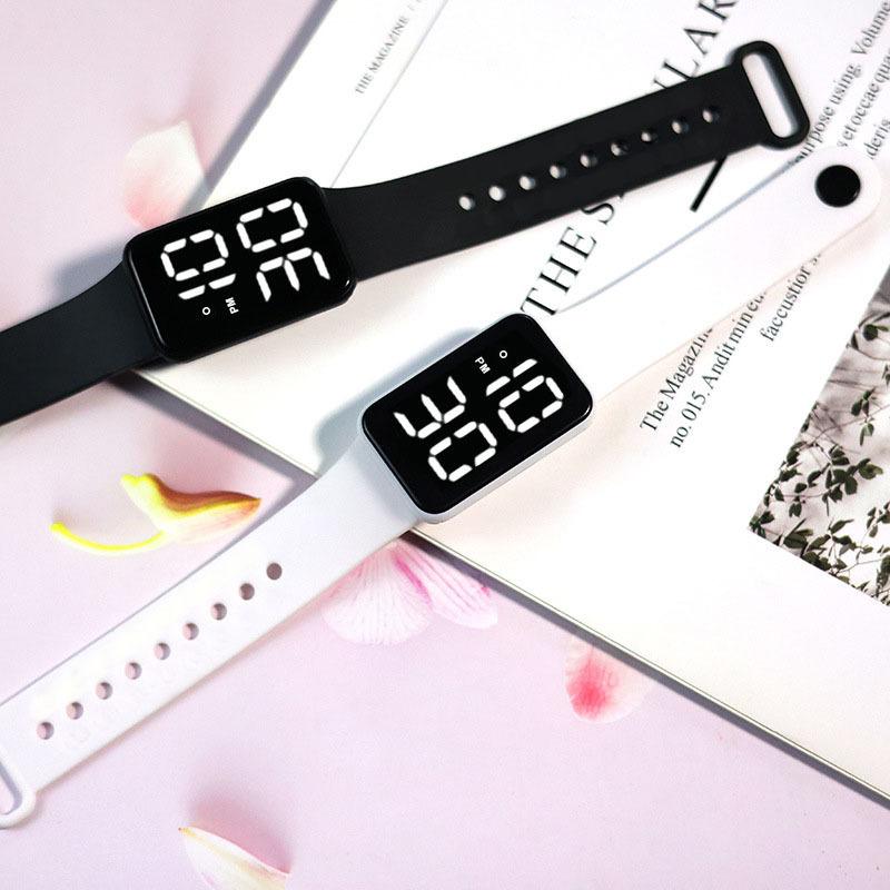 Vogue Mode Version Einfache Student LED Elektronische Uhr Liebhaber Koreanische Touch Armband Uhr Große Digitale Quadratische