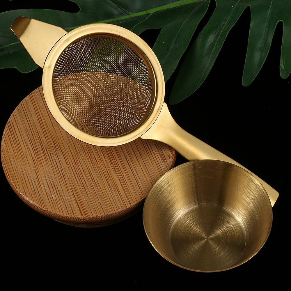 New 1set Reusable Fine Tea Strainer Filters Kongfu Stainless Steel Mesh Colander Reusable Teapot Infuser With Handle