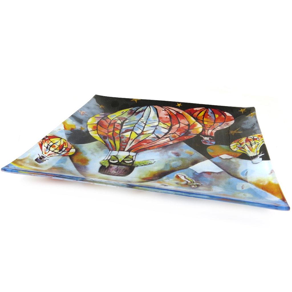 Les Trésors De Lily [N5696] - Glass Bowl 'Allen Designs' Hot Air Balloon - 20x20 Cm