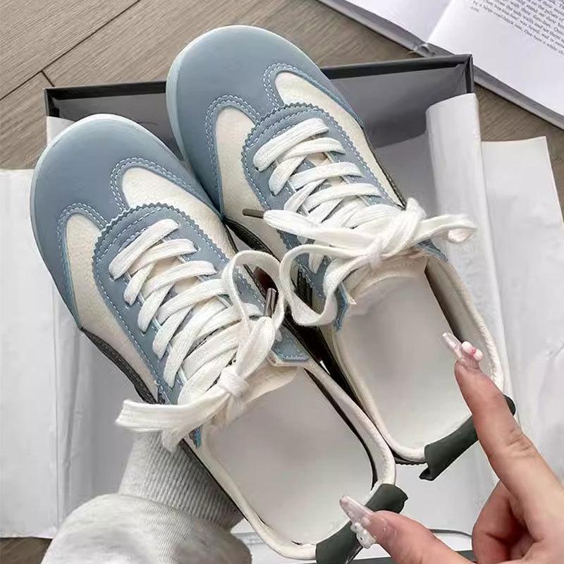 Lace-up German training shoes flat white shoes women's 2025 spring new Korean version casual shoes board shoes student sports shoes women