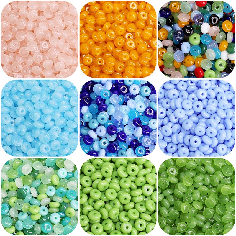 50 Stück Kristall Tschechische Glasperlen Abakus Rocailles für Ohrring Armband DIY Schmuck Handwerk Zubehör Herstellung