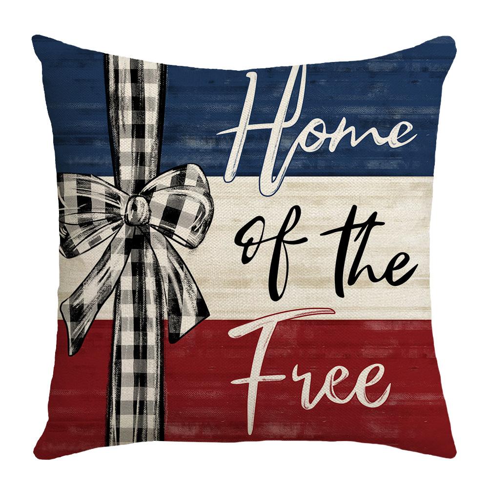 New Independence Day Letter Printed Cushion Cover Festive Atmosphere Cushion Cover Home Sofa Cushion Cover