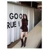 Hepburn Style Women's High-End Waist-Cinched Slimming Dress with Lapel, Perfect for Spring and Autumn.