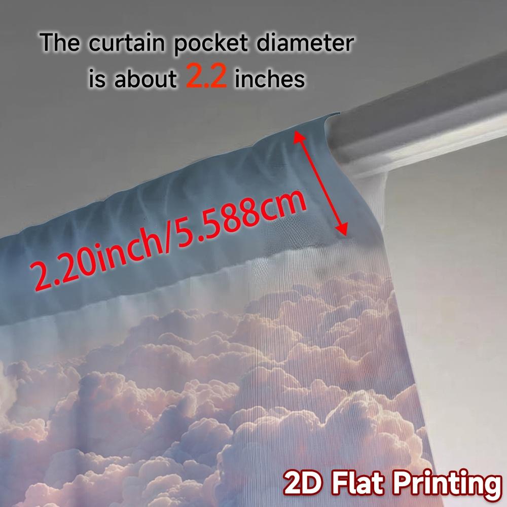 2pcs, 2D FLAT PRINTING Curtains (Without Rod) Cloudscape Harmony Popular Window Curtain Versatile Polyester Fabric Curtains