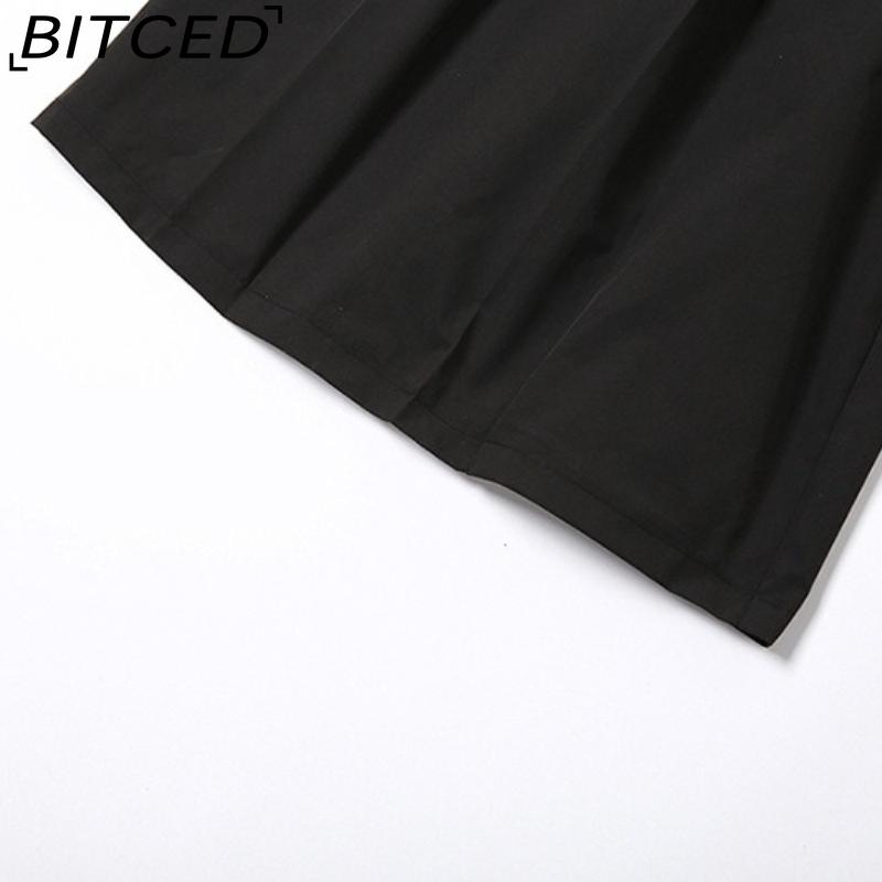 BITCED Spring/Summer Women's Solid-Color Streetwear High-Waisted Relaxed-Fit Wide-Leg Pants