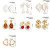 PuRui 7 Style Elegant Flower Scallop Pendant Earrings for Women 2026 New Vintage Creative Aesthetics Jewelry Drop Earrings Gifts