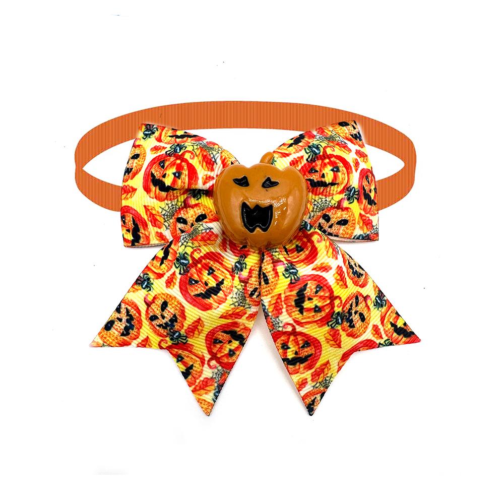 50/100pcs Halloween Pet Product Fashion Small Dog Bow Ties Collars Adjustable Pet Dog Bowtie Pumpkin Bat Style Dogs Pet Supplies
