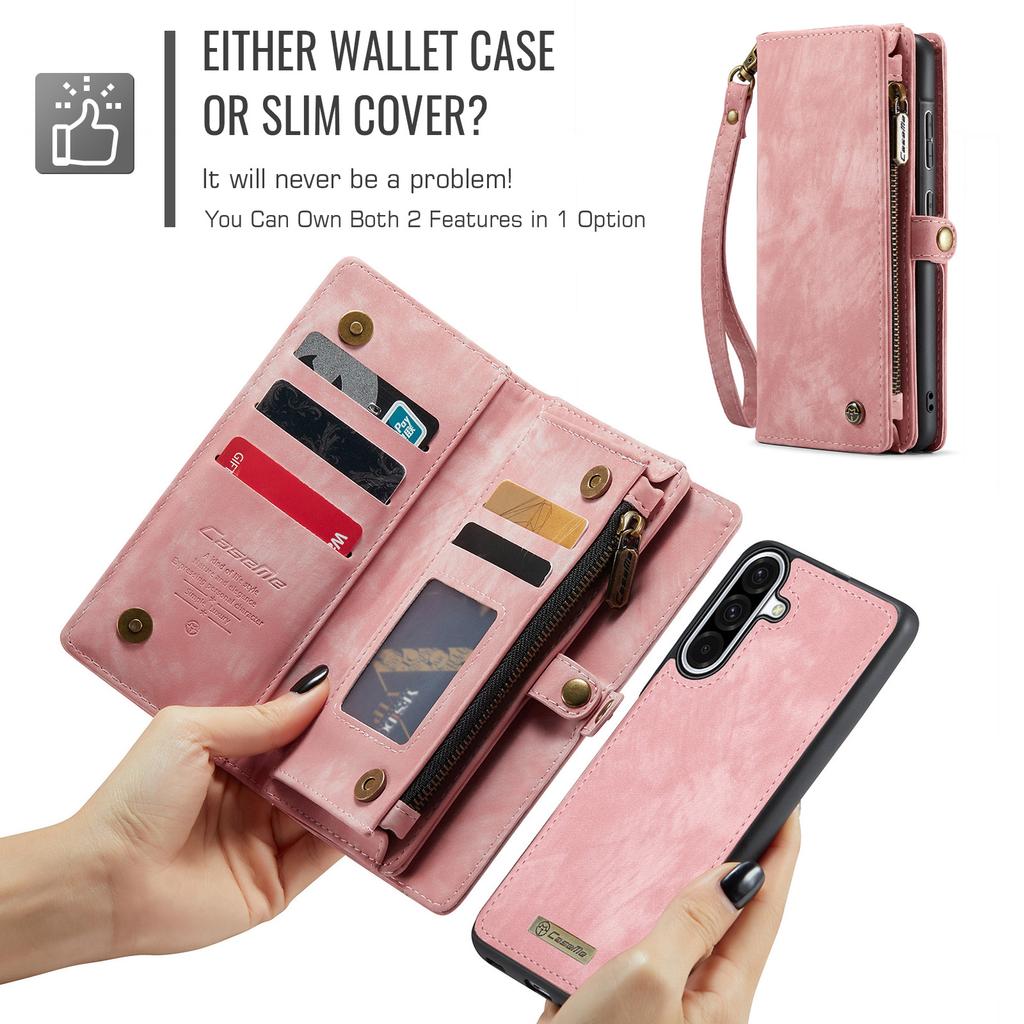 CASEME 008 For Samsung Galaxy A56 5G Phone Cases Leather Cover with Detachable Wallet and Strap