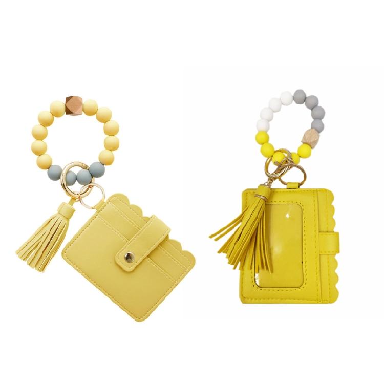 Pu Leather Tassel Circle for Key Chain Women Wristlet Keychain