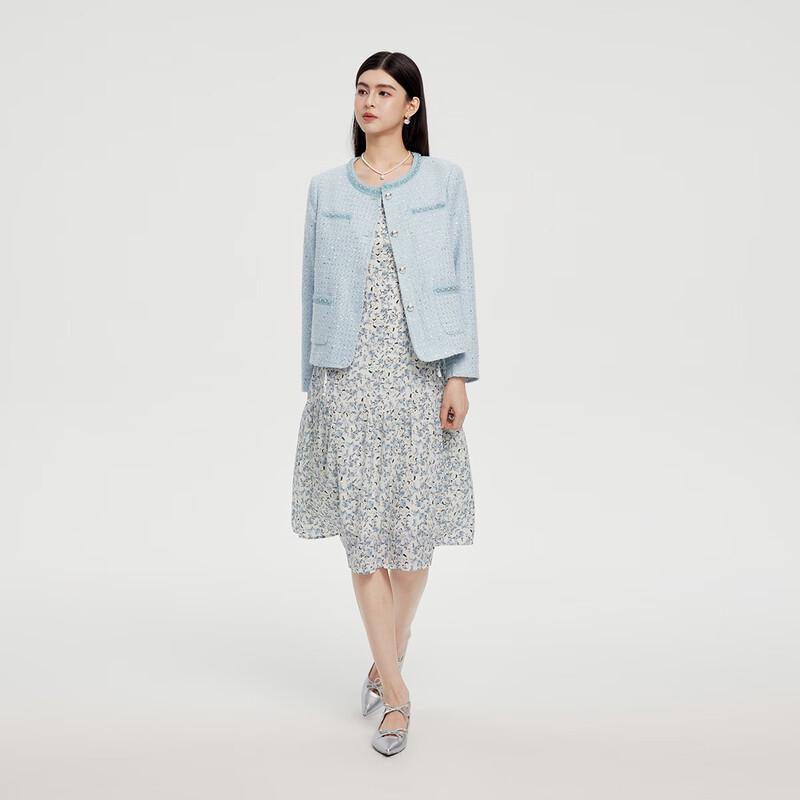 FivePlus French Floral Square-Neck Long Sleeve Dress