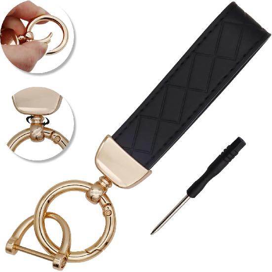 SUNCARACCL for Jeep Key Fob Cover with Leather Keychain, Soft TPU Full Cover Protection Key Case for Grand Cherokee Renegade Dodge Durango Challenger