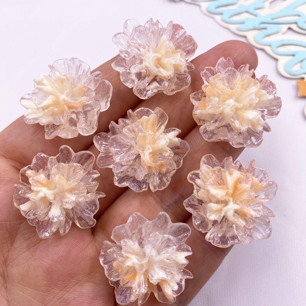 10 шт. Смола Разноцветный Кристалл Гортензия Крупнолистная Плоская спинка Цветок Стразы Фигурки Сделай сам Свадебные Самоцветы Декор для Скрапбукинга Поделки