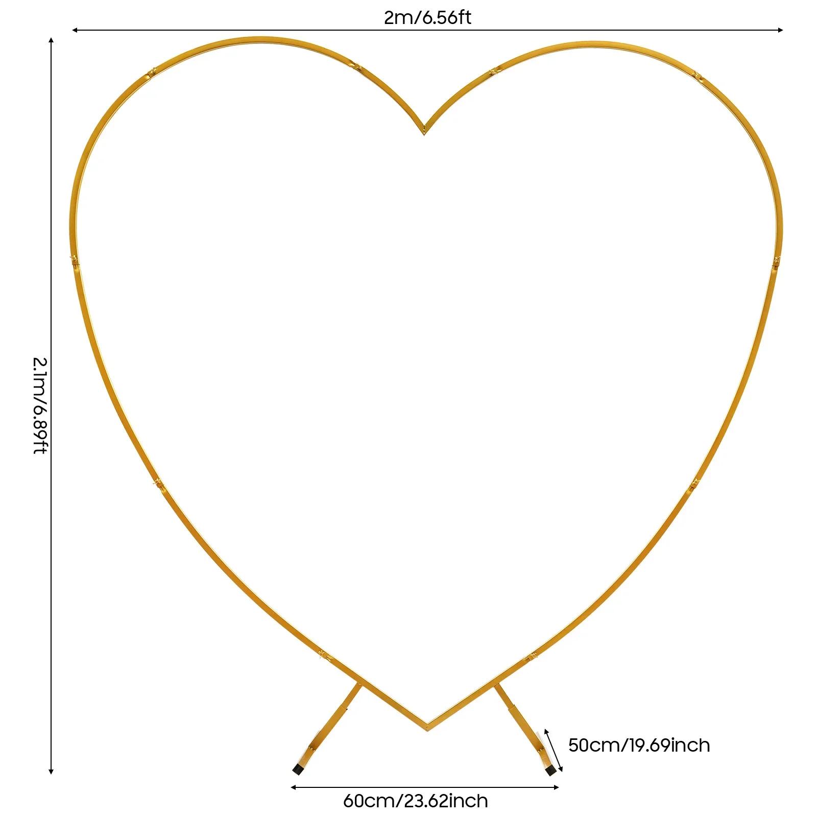 6.9 Ft Heart Proposal Arch, Wedding Heart Arch Stand, Gold Heart Balloon Arch Stand with Base for Wedding, Anniversary, Banquet M золотой
