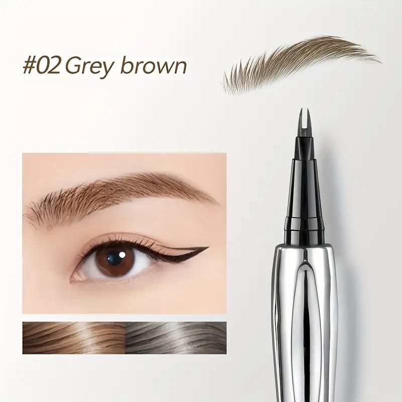 Creion pentru sprâncene cu două capete - Formă rapidă, aspect natural ultra-fin, rezistent la apă și transpirație, curgere lină și uniformă, potrivit pentru începători, pentru toate tipurile de piele