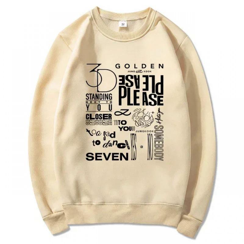 JungKook Golden Hoodie Women Harajuku Hoodie