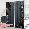 2pcs 2D flat printing Christmas Classic Hot Curtains Christmas Pinecones Stars Ornaments Digital Printed Polyester Drapes Family