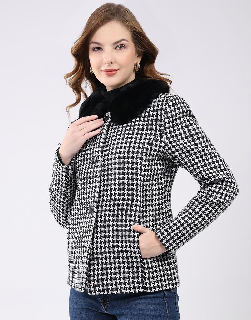 MONTE CARLO Women Collar Neck Full Sleeve Coat