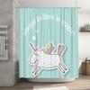 Enchanting Unicorn Shower Curtain Blue Magic Colors Bathroom Decor for Kids