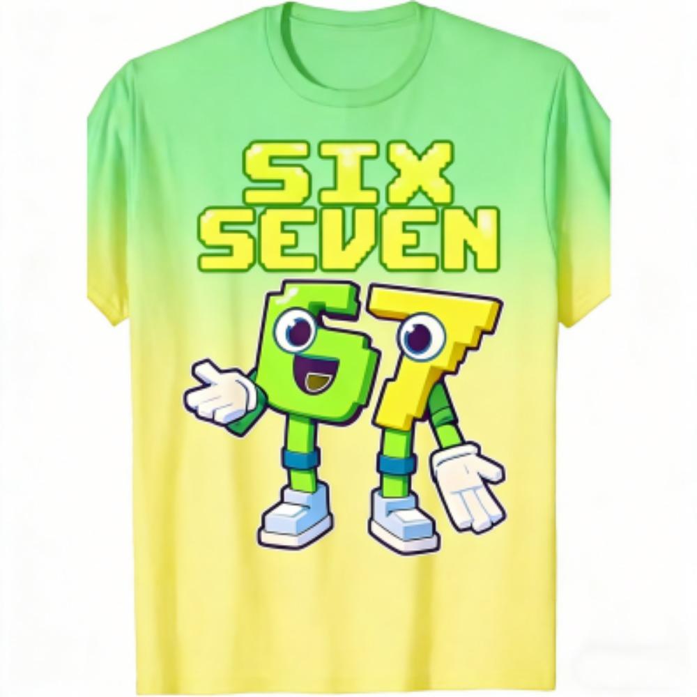 

Europe and America Summer Cartoon 67 Print Kids T-Shirts Fashion Street Short-Sleeve Outdoor Casual Clothing for Boy and Girl s Tees Top 100