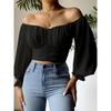 Women's Elegant Off-Shoulder Puff Sleeve Summer Blouse