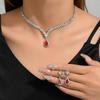 Water Drop Bridal Jewelry Set With Zircon Earrings And Necklace For Wedding And Formal Wear