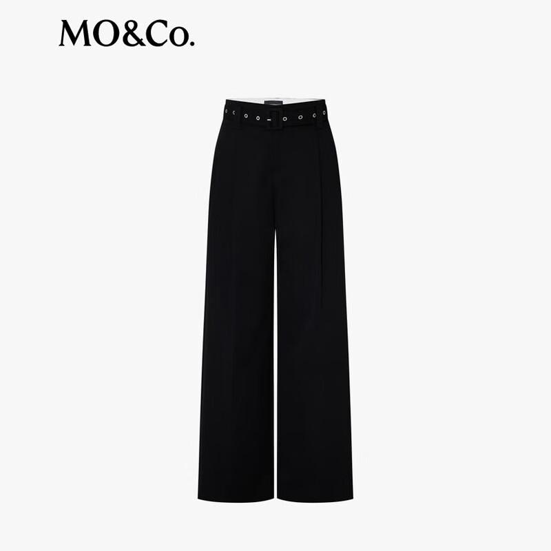 MO&Co. Women's High-Waist Wide-Leg Wool Trousers