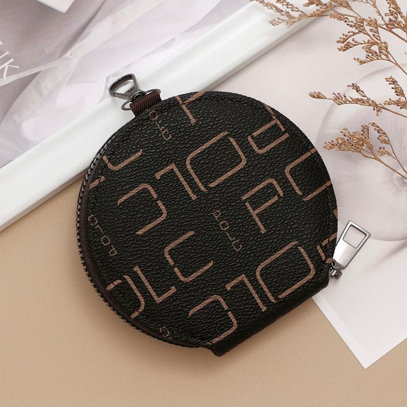 

1PC Earphone Bag Multifunctional Zipper Simple Leather Mini Coin Purse Keychain