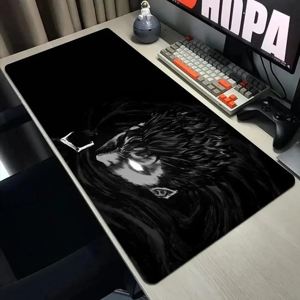 Tappetino Mouse Anime Bianco Nero Spada di Guts in Berserk Tappetino Mouse per Gamer Accessori per Gaming su Computer Tastiera Laptop mouse Tappetino per Scrivania