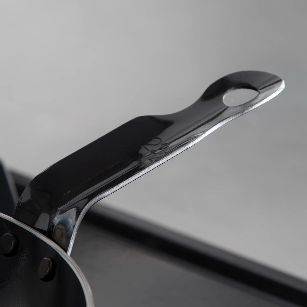 Endo Shoji Commercial-Grade Iron Black Skin Oven-Safe Thick Frying Pan, 40cm, Induction Compatible, Made In Japan, AHL94040