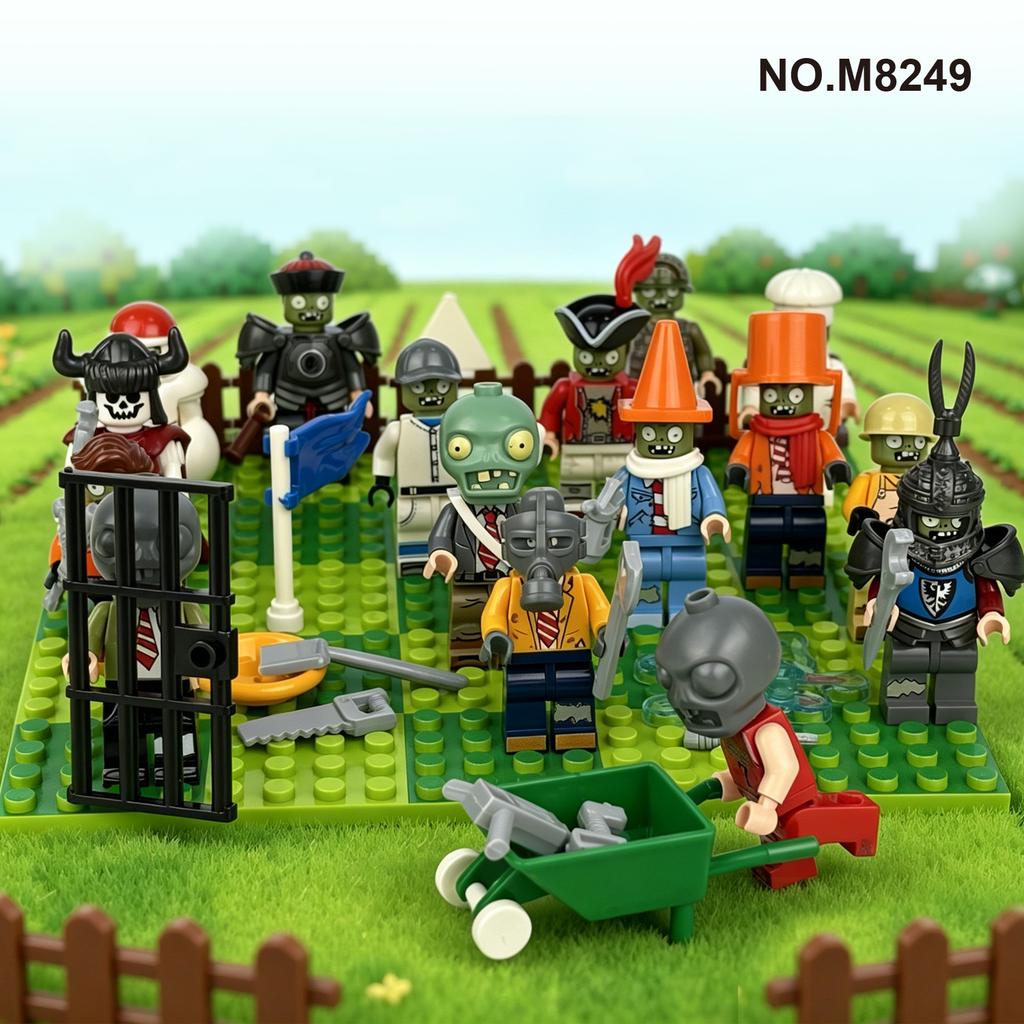M8249 Zombie Gebäude Modell Cartoon Figur Kinder Zusammenbauen Kleine Partikel Baustein Spielzeug
