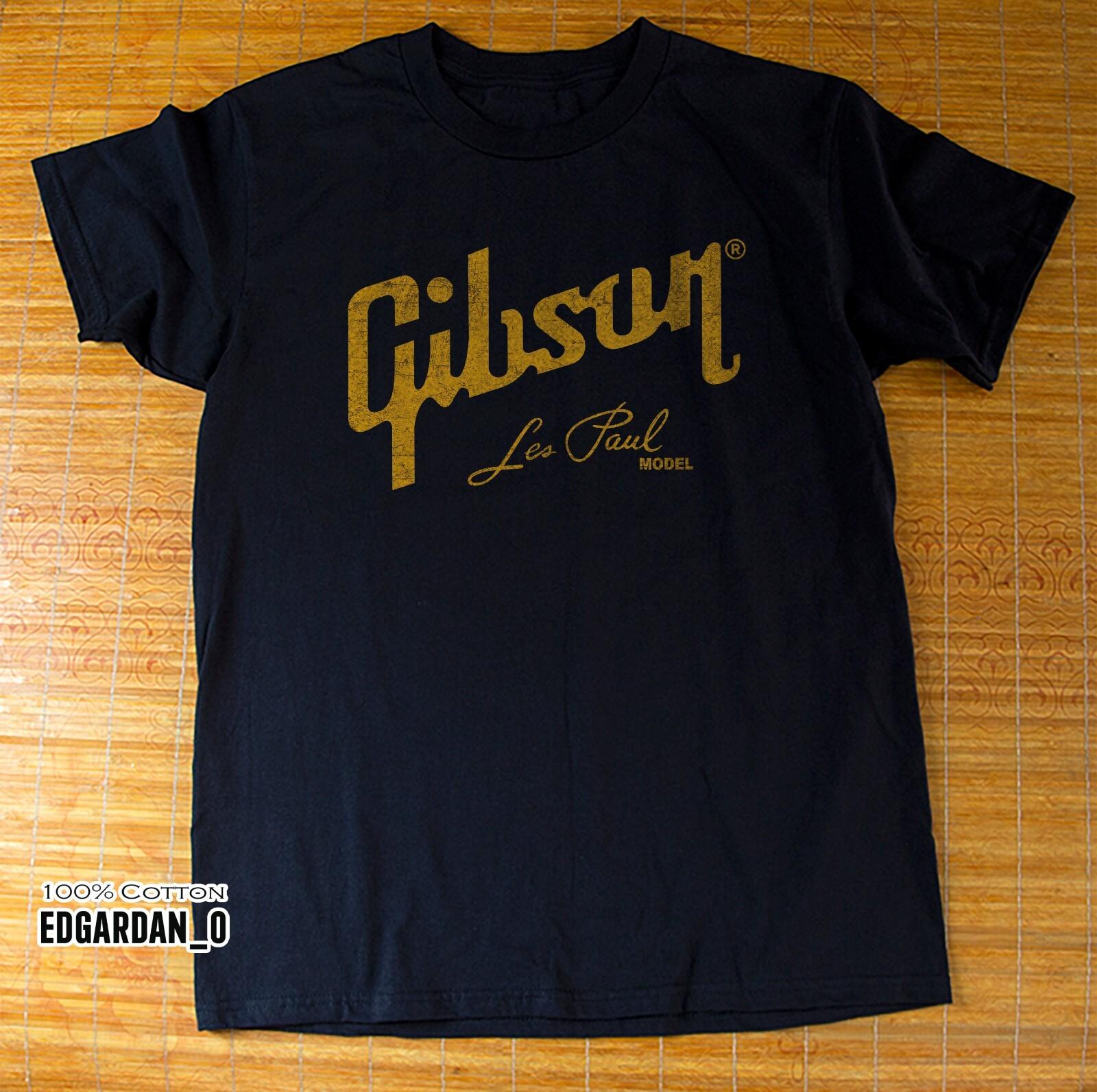 Gibson Les Paul Logo Vintage Guitar Graphic Shirt M