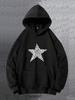 Summer Bestsellers Creative Abstract Minimalist Star Pattern Print Fashion Pullover Hoodie Kangaroo Pocket Long Sleeve Hooded Swea